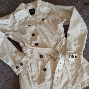 White North Face Rain Trench